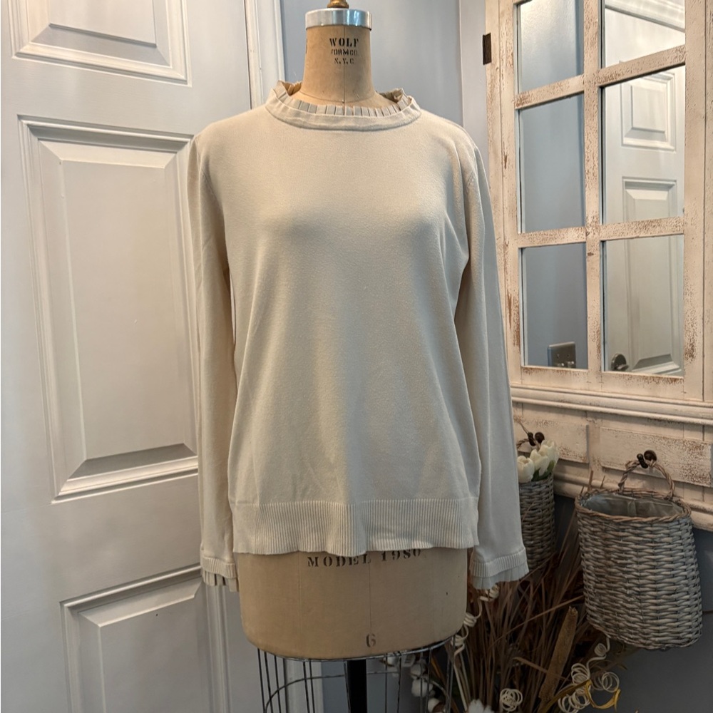 Sioni Beige Elegant Ruffle Detailed Cardigan Size‎ XL